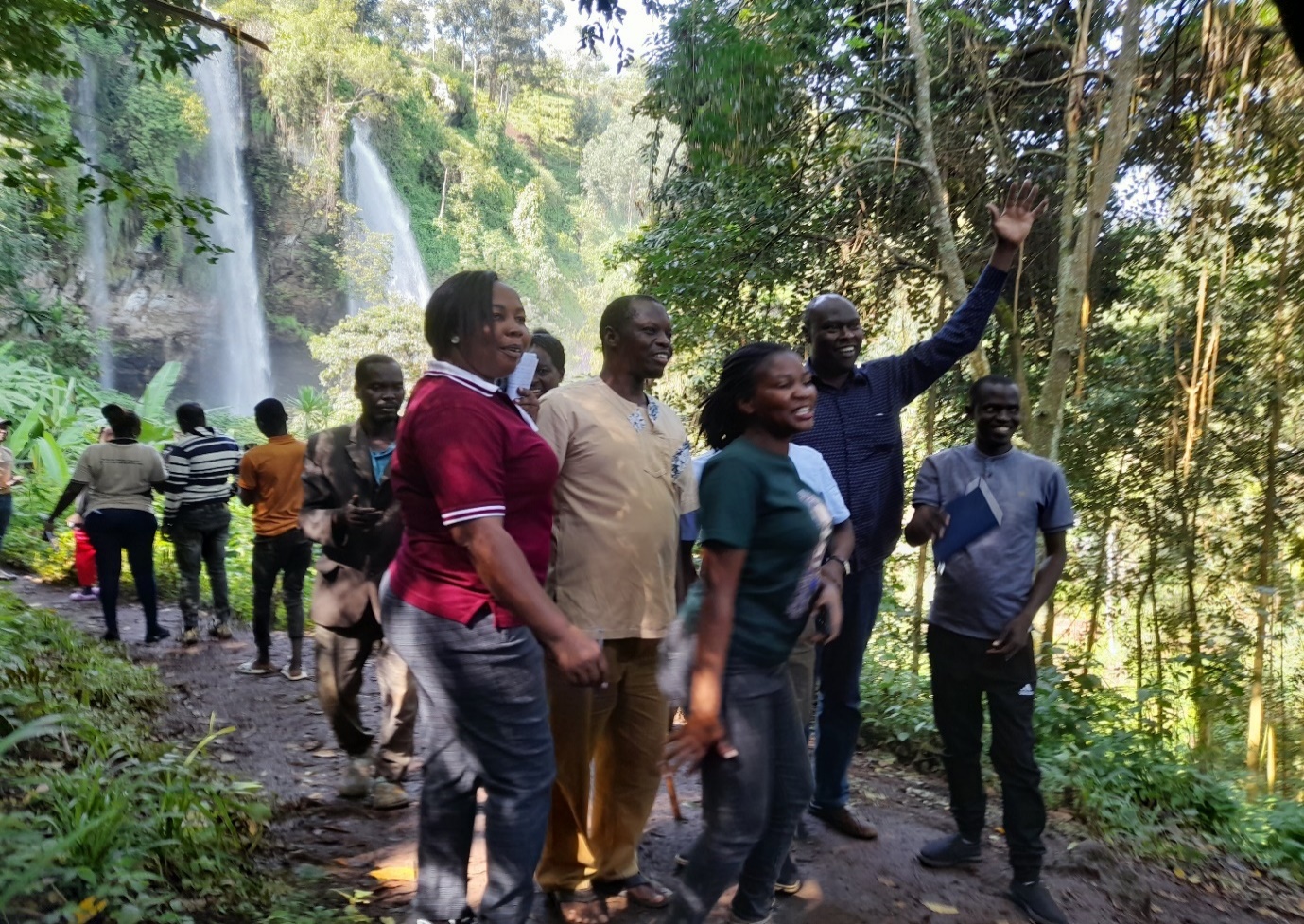 FNRES master’s students and staff on a field visit to Sipi Falls